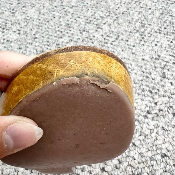 Bernardo Kate beige tan leather wooden platform clear heel ankle strap sandals 9 - Picture 14 of 14